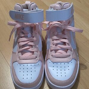 Nike kids Peach and White High-Top Sneakers. Never worn